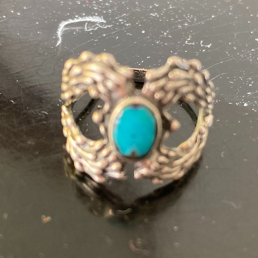 Artisan Made Authentic Turquoise And Silver Ring - image 2
